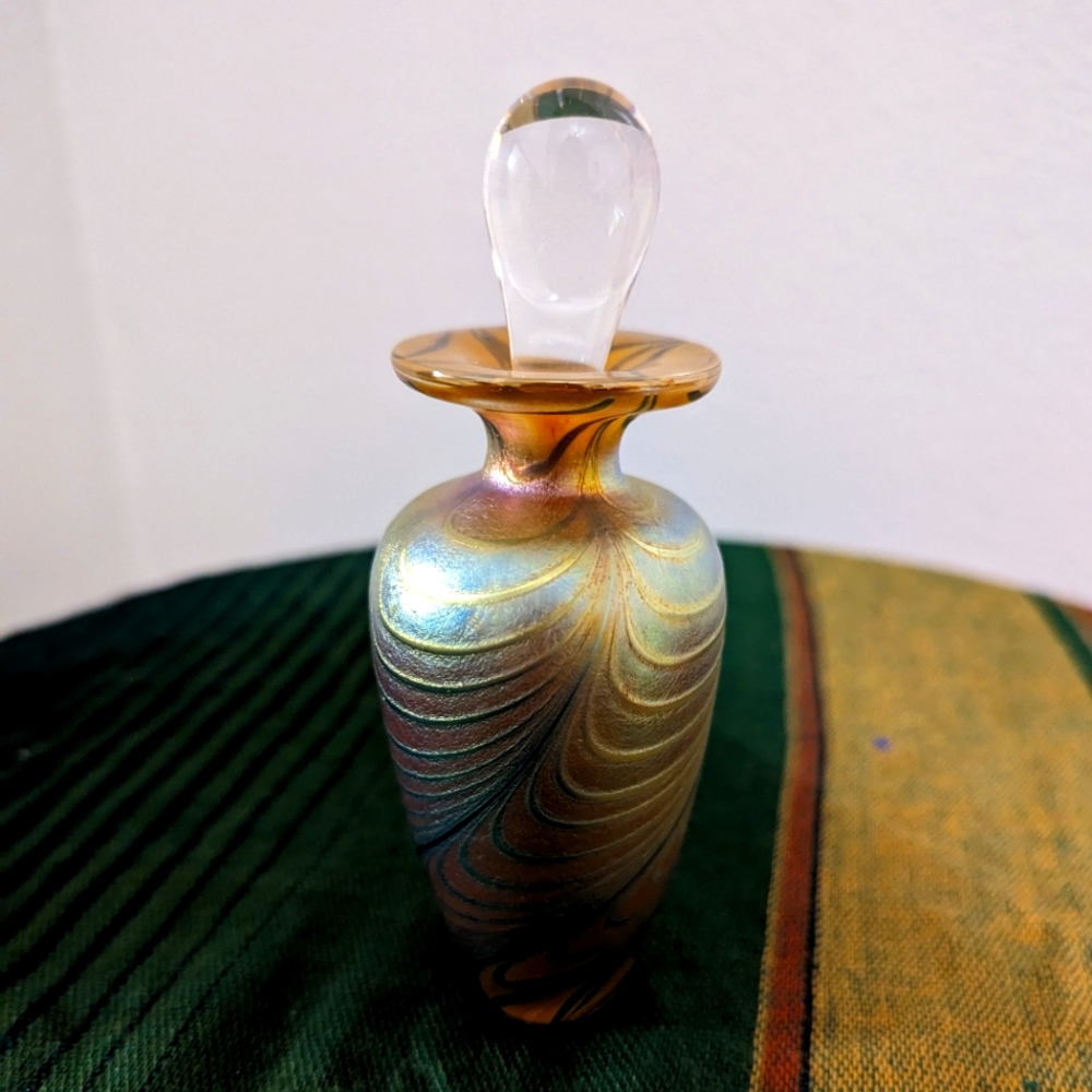 Signed Robert Held (R. Held) Art Glass Perfume Bottle